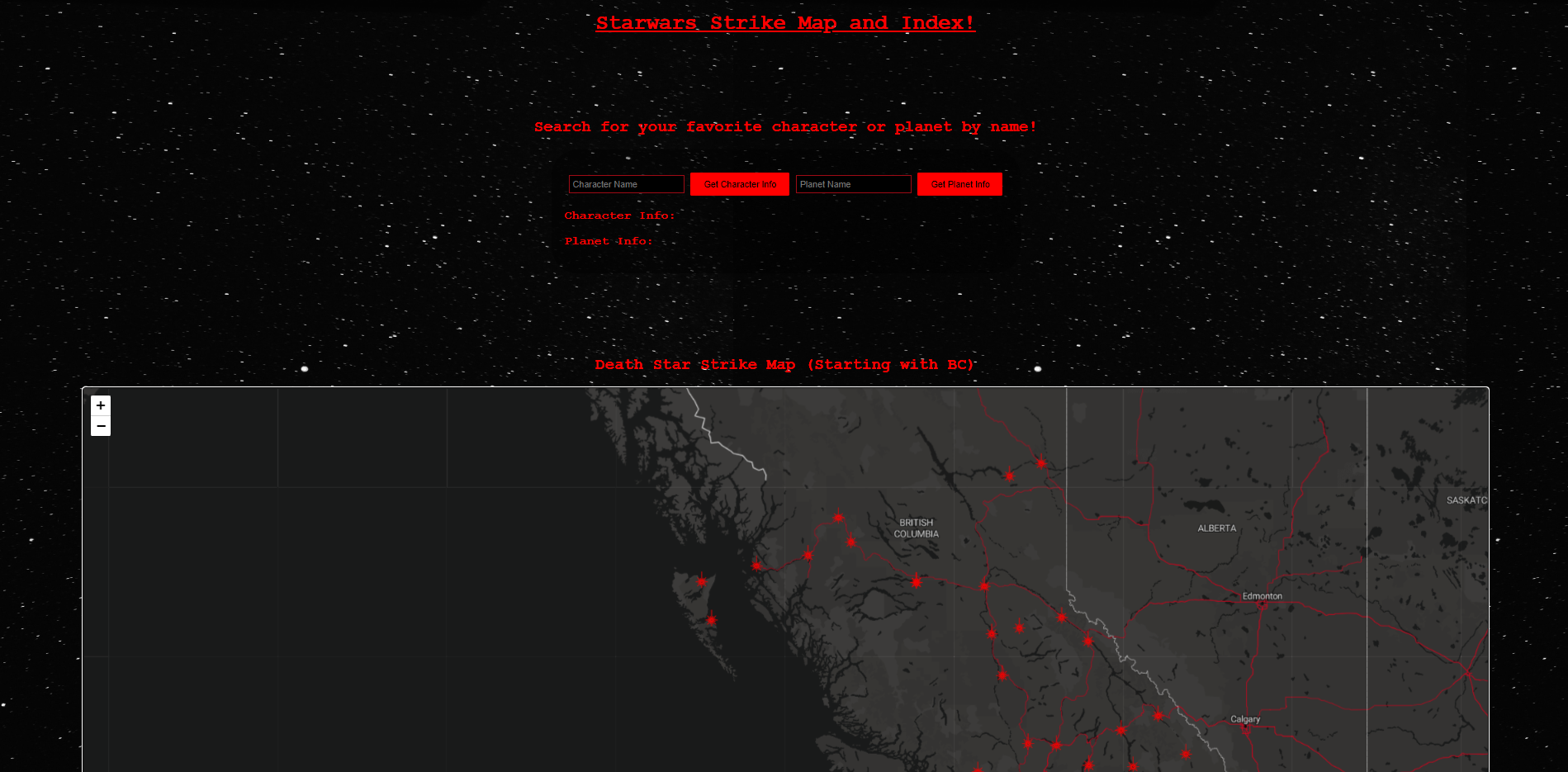 An image of a project built with JavaScript